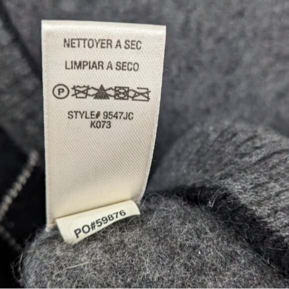 JUICY COUTURE 100% Cashmere Argyle Heart Sweater tee shirt grey Large T11 - Picture 3 of 7